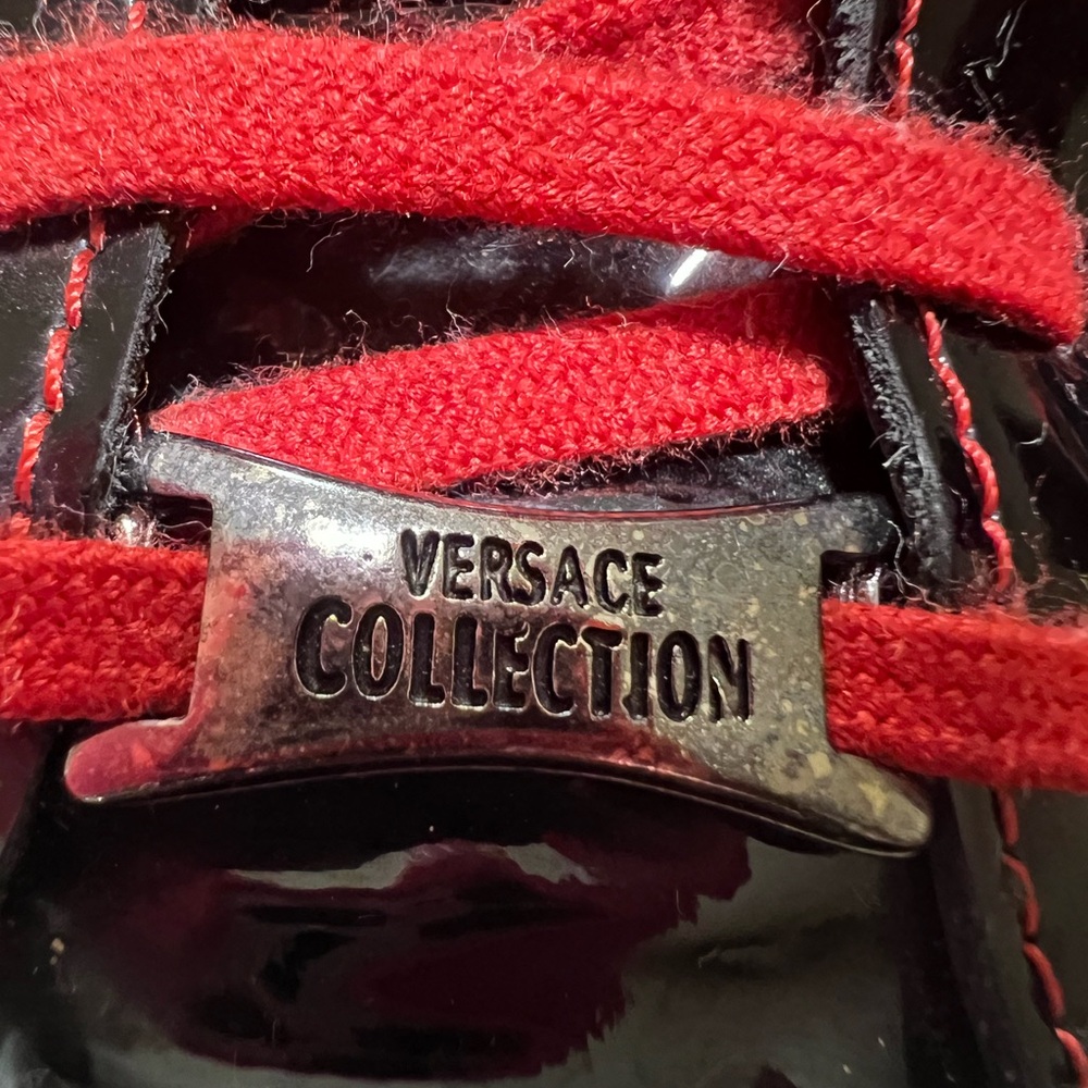 Versace Collection Black Red Sneakers
Men’s Size 11 US / 44 EU – Model VS 081 - Picture 12 of 12